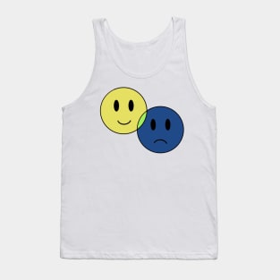 Yellow and Blue - Smile and Frown Tank Top